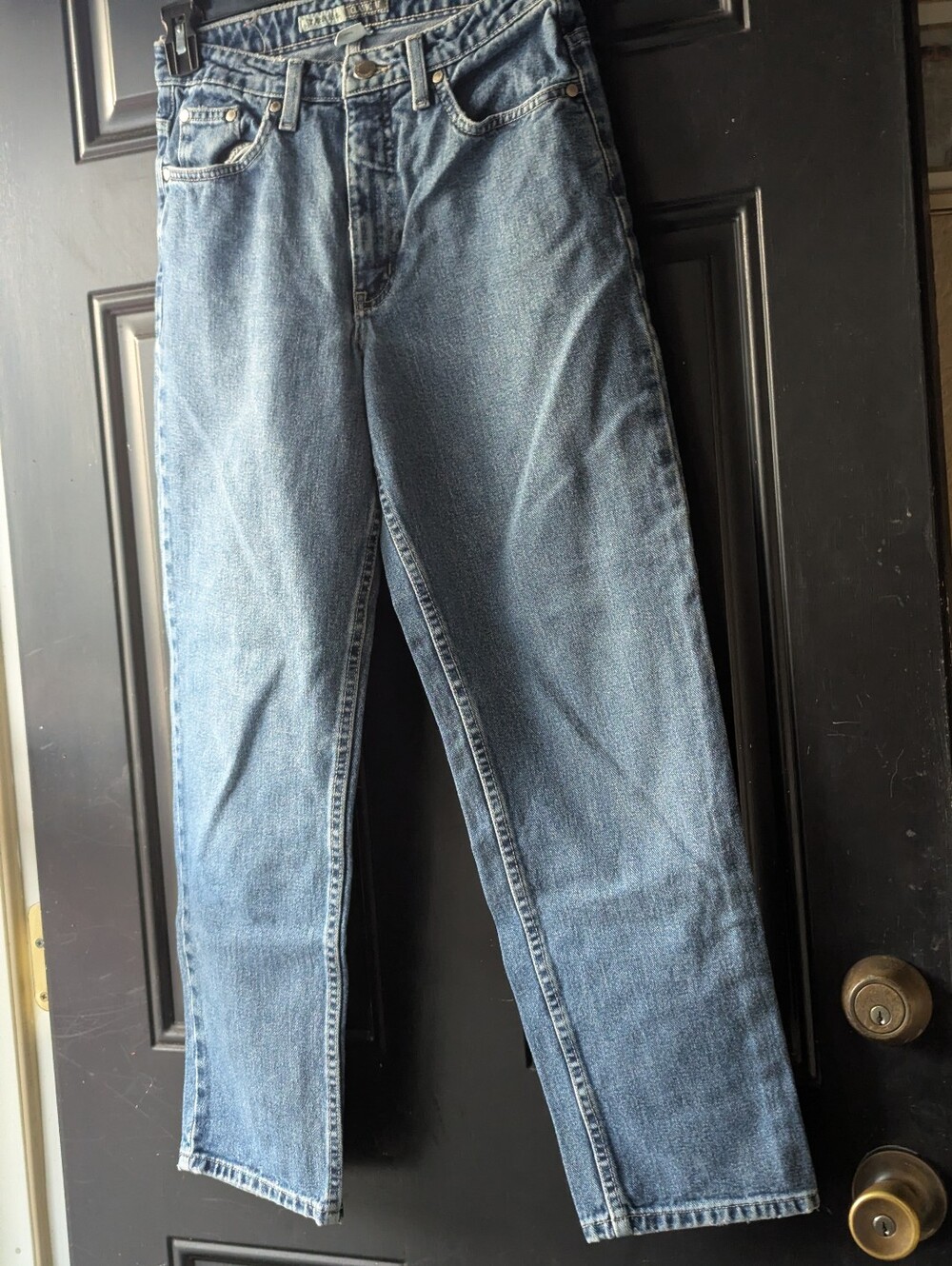 St. John's Bay Classic Fit Medium Blue Straight Leg Denim Jeans Size 8P Y2K